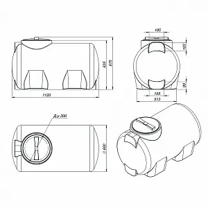 Пластиковая емкость ЭкоПром H 300 (Синий) 2